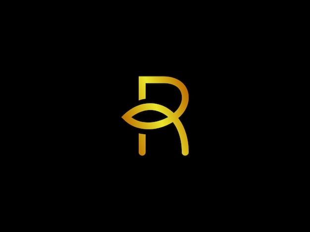 Letra amarilla r sobre un fondo negro