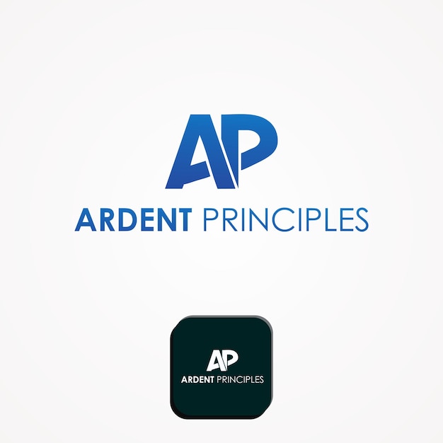 letra AP degradado logotipo diseño ilustración a todo color