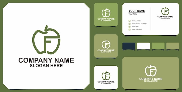 Letra y apple logo vector letra f