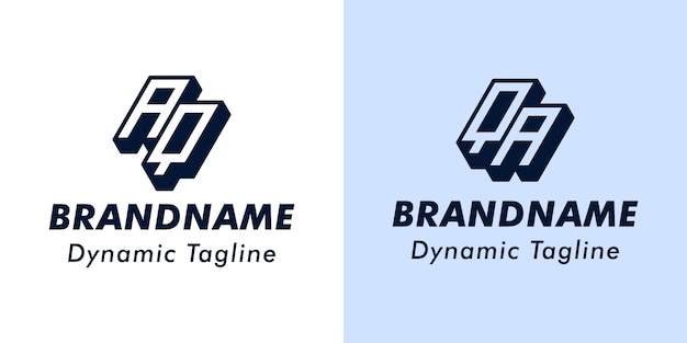 La letra AQ y el logotipo del monograma 3D QA son adecuados para negocios con las iniciales AQ o QA