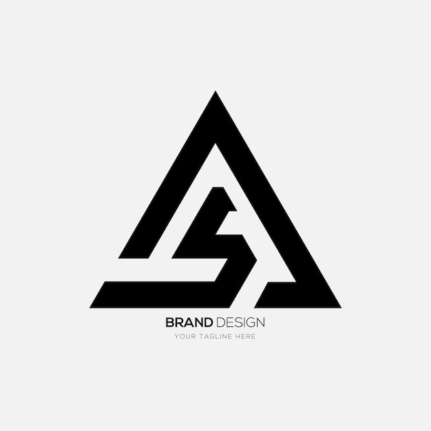 La letra As o el triángulo Sa forman el alfabeto idea de logotipo moderno