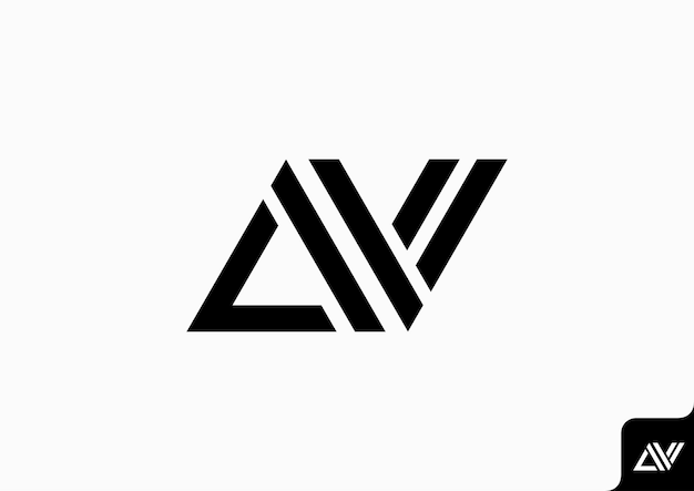 Letra AV VA icono logo plano minimalista colorido blanco y negro