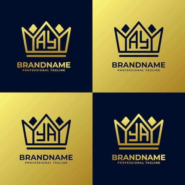 Vector letra ay y ya home king logo set adecuado para negocios con iniciales ay o ya