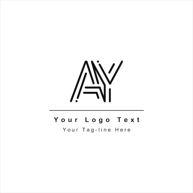 Letra ay ya logo diseño inicial icono símbolo