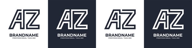 Letra AZ o ZA Logotipo de monograma de tecnología global adecuado para cualquier empresa con iniciales AZ o ZA