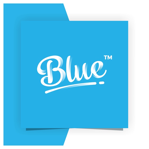 Letra azul tipografía diseño de logotipo inspiración