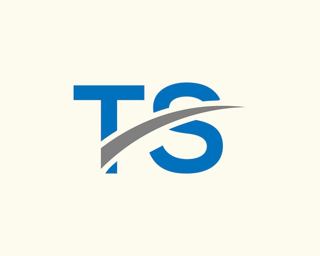 Una letra azul ts con un logo ts de fondo blanco