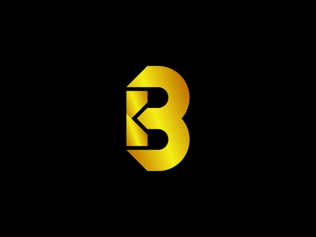 Vector una letra b amarilla con fondo negro