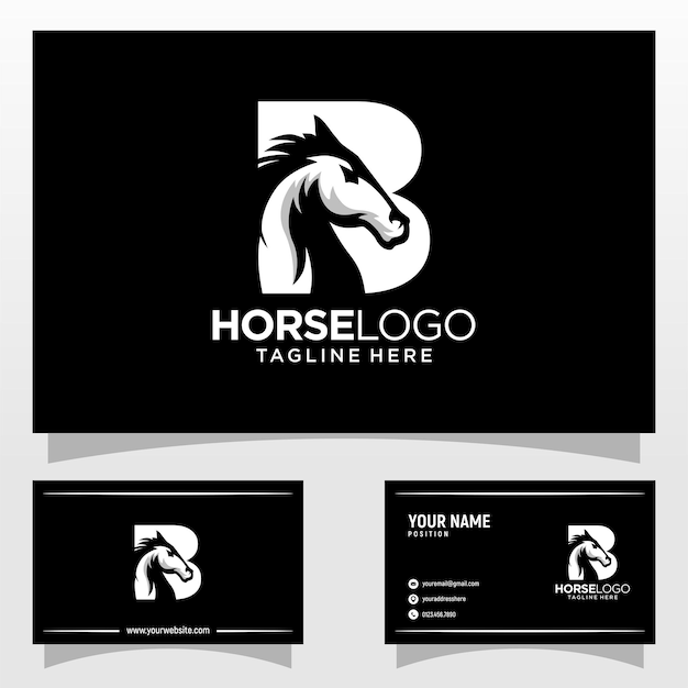 Letra B Caballo Logo Diseño Plantilla Inspiración Vector Ilustración