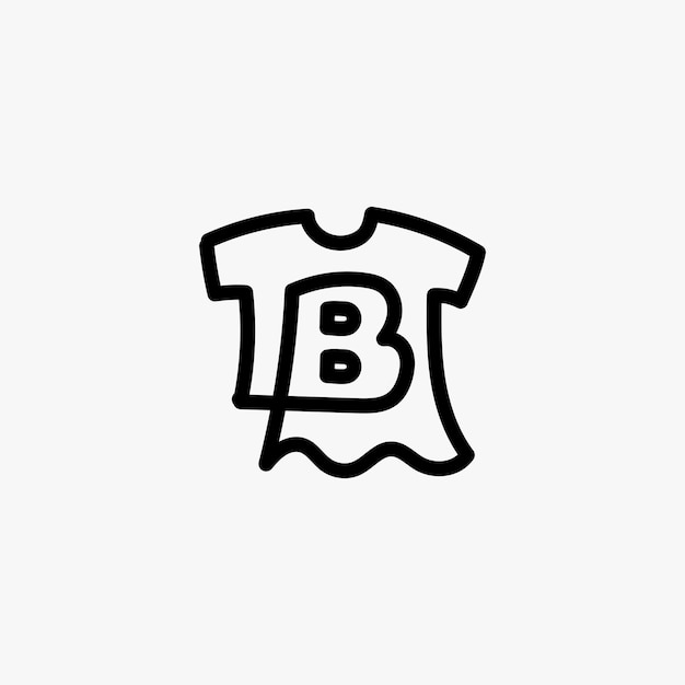 letra b camiseta de niño ropa ropa monograma logotipo ilustración de icono vectorial