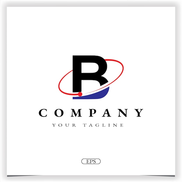 Letra b círculo logo premium elegante plantilla vector eps 10