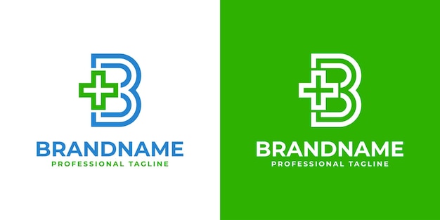 Letra B Cruz Médica Logotipo moderno para negocios relacionados con Cruz Médica o Farmacia con la inicial B