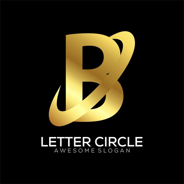 Letra b con diseño de logotipo de círculo degradado de lujo colorido