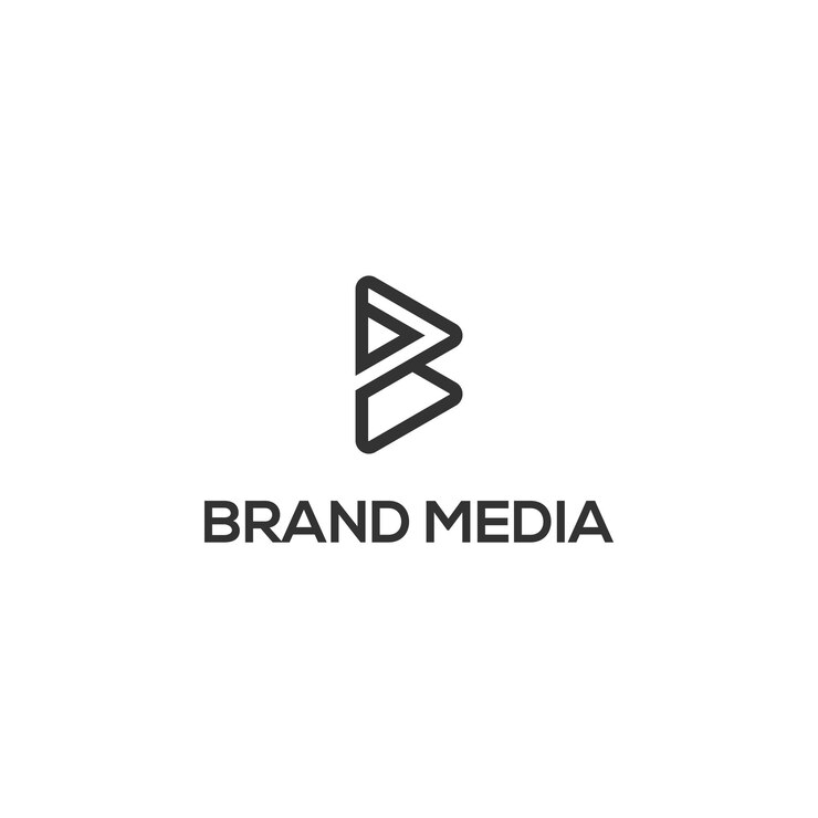 letra B con diseño de logotipo de medios