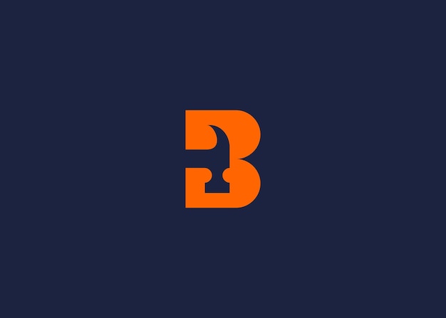 letra b con icono del logotipo del martillo diseño de la plantilla de diseño vectorial inspiración