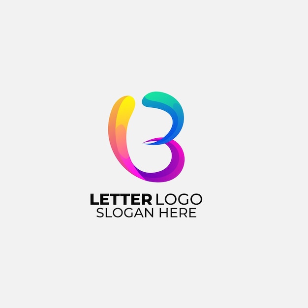 Vector letra b logo degradado diseño colorido símbolo