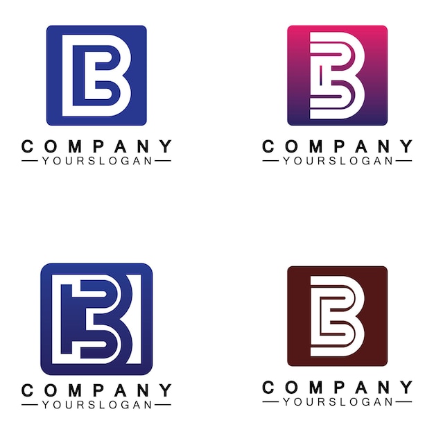 Letra B logo vector letra B business logoModerno único creativo B logo diseño Minimal B inicial basado en vector icono