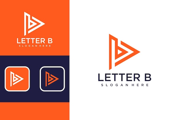 Vector letra b logotipo atau b monograma diseño de logotipo