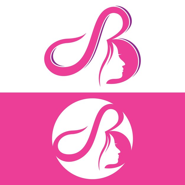 La letra B y el logotipo de Beauty Woman