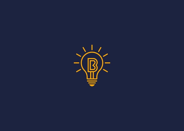 La letra b con el logotipo de la bombilla diseño de la plantilla de diseño vectorial inspiración