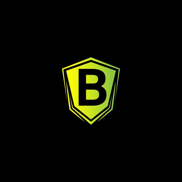 La letra B en el logotipo del escudo B La letra B con el diseño de la plantilla del escudo