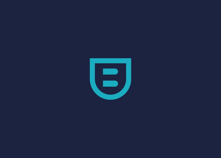 Vector letra b con el logotipo del escudo diseño de icono modelo de diseño vectorial inspiración