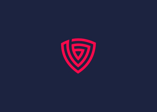 letra b con el logotipo del escudo diseño de icono modelo de diseño vectorial inspiración