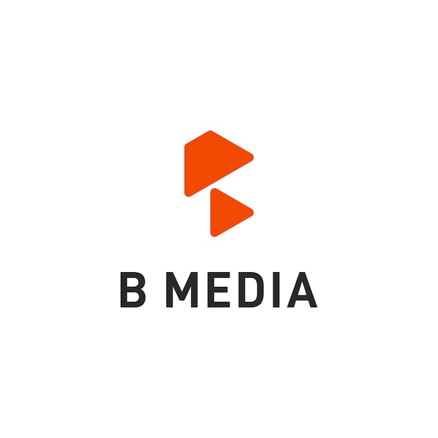 La letra B y el logotipo del icono de reproducción
