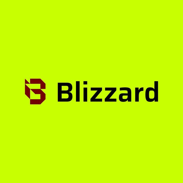La letra B para el logotipo moderno de BLIZZARD