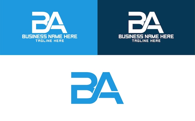 Letra B y monograma A letra sencilla y elegante BA Diseño del logotipo