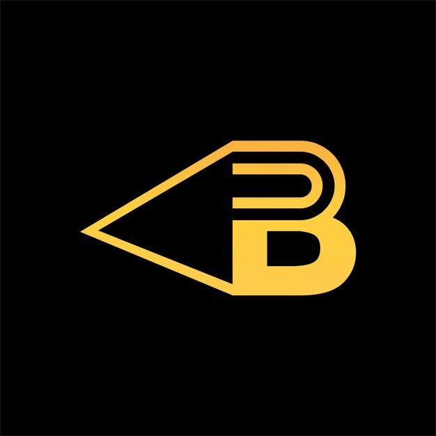 Letra b con negocio de icono de diseño de logotipo de flecha