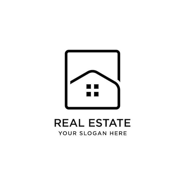 Letra B Real Estate Logo Plantilla Diseño Vector Ilustración