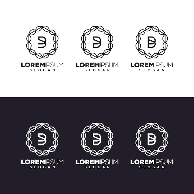 Letra b set diseño de logotipo