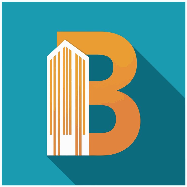 Vector y la letra b del vector del logotipo conjunto plano de construcción de la colección