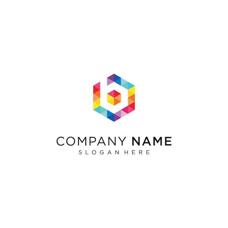 Vector letra b vector origami logo icono diseño abstracto colorido plantilla elemento logo icono