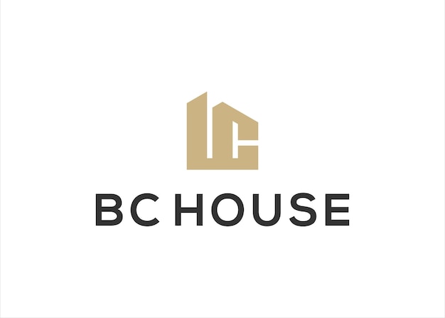letra bc con vector de diseño de logotipo de casa