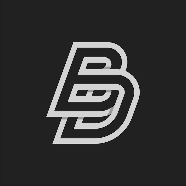 La letra BD o el monograma del logotipo La letra B con la combinación de diseño de la plantilla del logotipo D