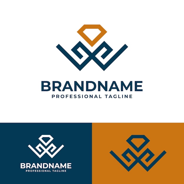 La letra BE o el logotipo del diamante W son adecuados para cualquier negocio relacionado con el diamante con la letra BE o la inicial del logotipo del Diamante W.