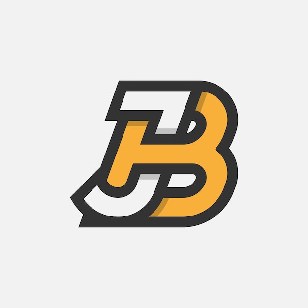La letra BJ o JB Logo Monograma La letra B del logotipo con la combinación de J Elemento de plantilla de diseño del logotipo