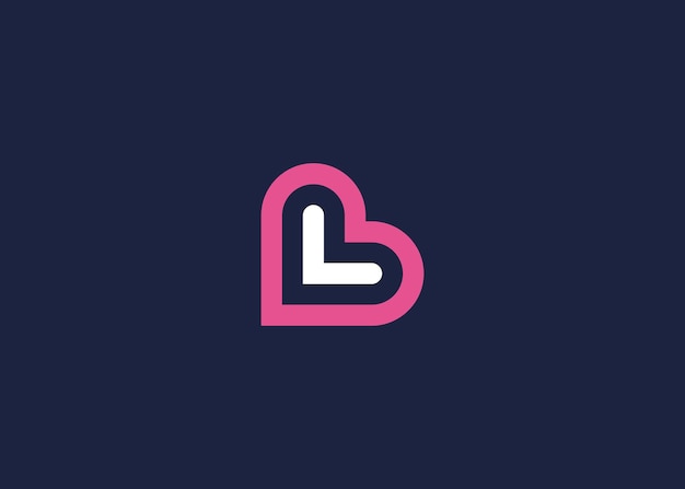 Letra bl con corazón diseño de icono de logotipo inspiración de plantilla de diseño vectorial