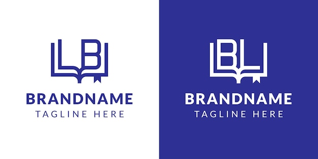La letra BL y el logotipo del libro LB son adecuados para negocios relacionados con libros con las iniciales BL o LB