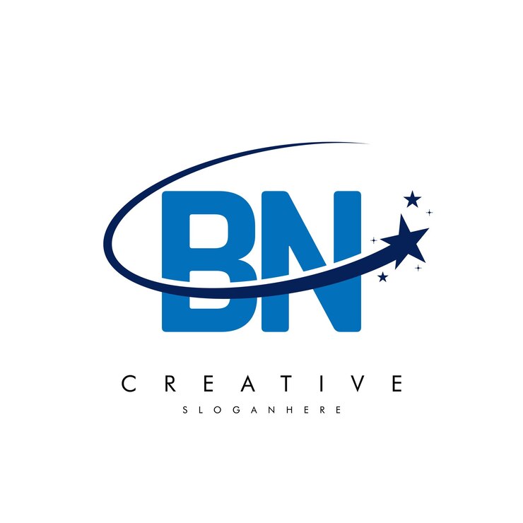 Vector letra bn o nb estrella logotipo e icono diseño de ilustraciones vectoriales de plantilla