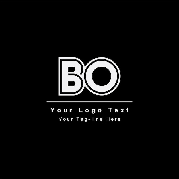 Letra bo u ob logo plantilla inicial icono símbolo