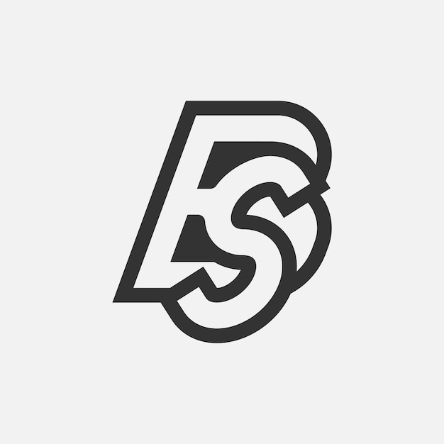 La letra BS o el monograma del logotipo La letra B del logotipo con la combinación de S Elemento de plantilla del logotipo