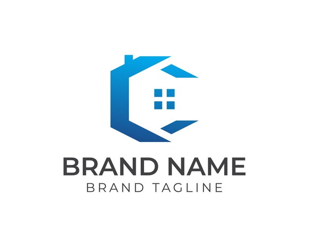 Letra C combinación de logotipo de casa o casa de la letra C y diseño de plantilla de logotipo de bienes raíces de casa o casa diseño de muebles para el hogar