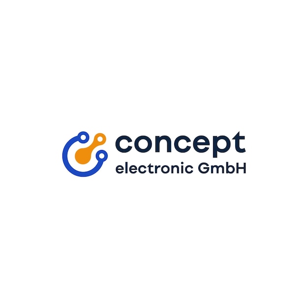 Letra C con diseño de logotipo de conexión