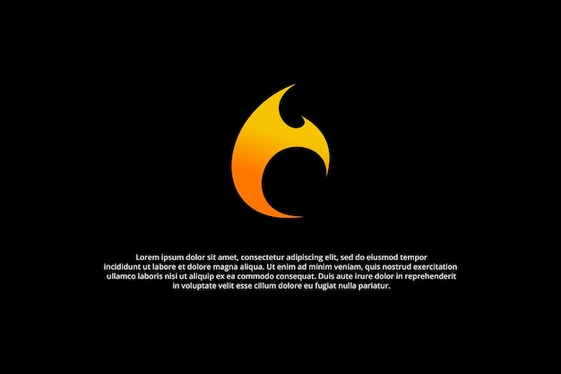letra c y fuego logotipo moderno