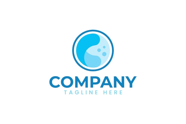 letra C con lavandería de olas de agua diseño de logotipo moderno para el negocio de la empresa de lavandería y limpieza