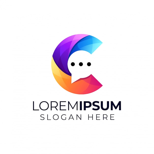 Letra C con el logo de Chat