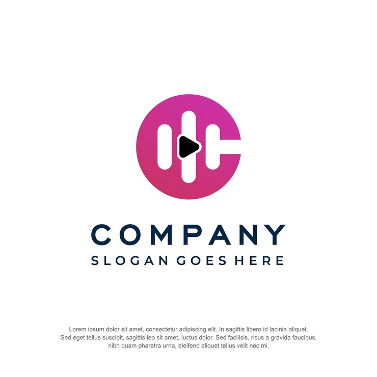 Vector letra c logo estudio película premium vector